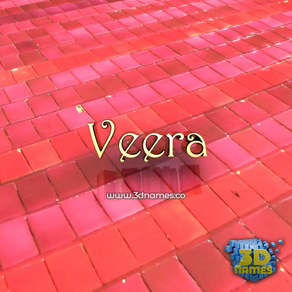 veera in Red Tiles style - 3D name wallpaper