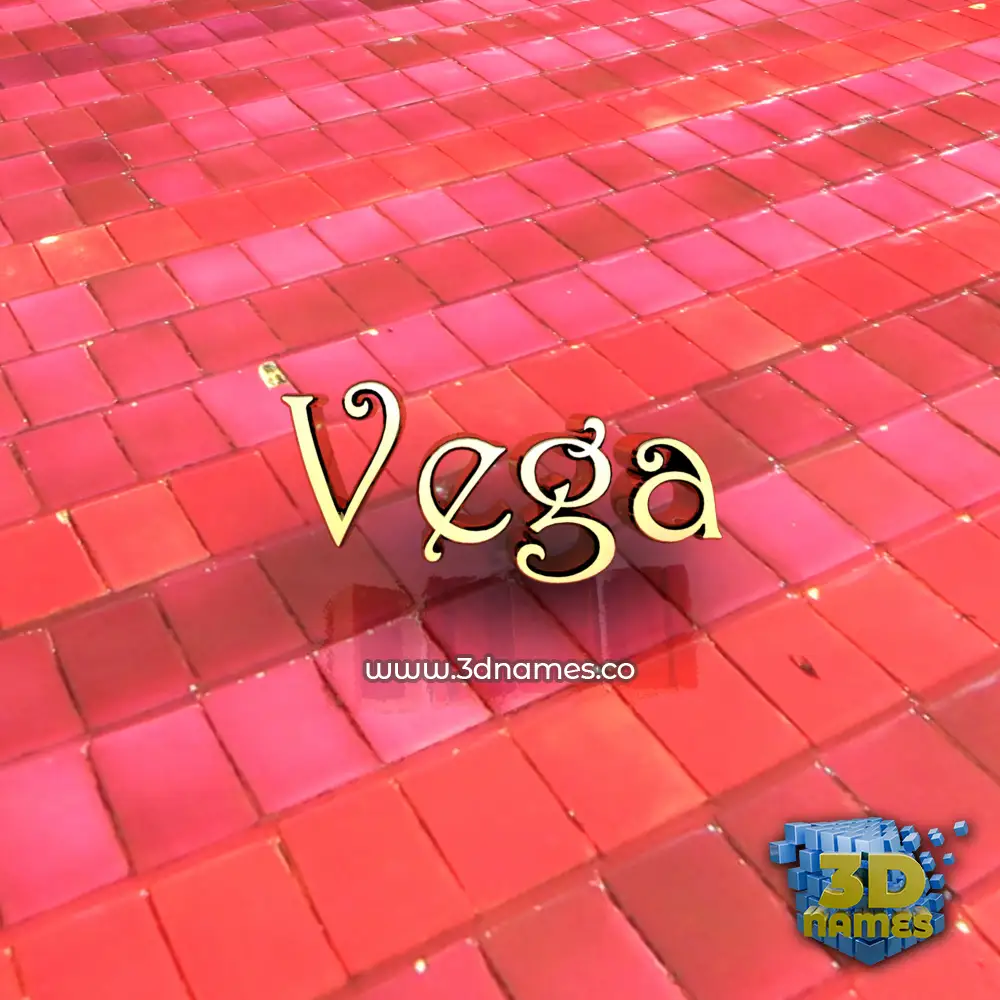 vega in Red Tiles style - 3D name wallpaper