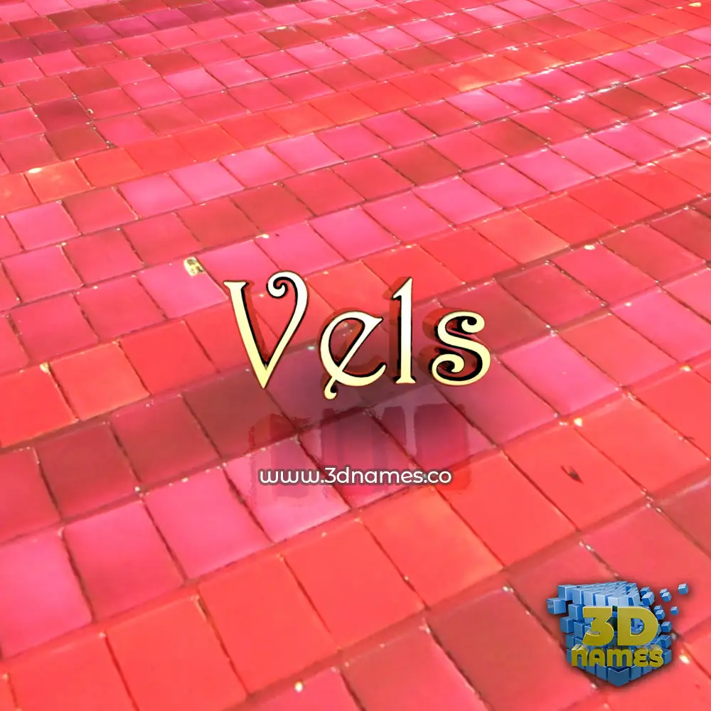 vels in Red Tiles style - 3D name wallpaper