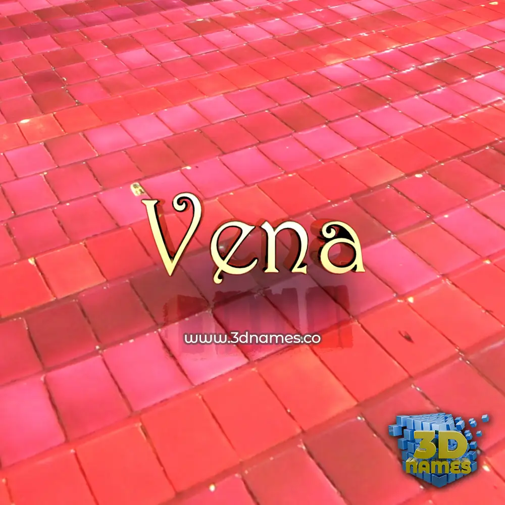 vena in Red Tiles style - 3D name wallpaper