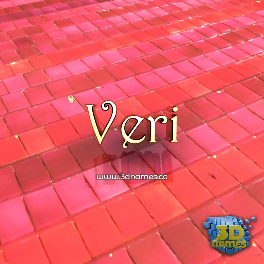 veri in Red Tiles style - 3D name wallpaper