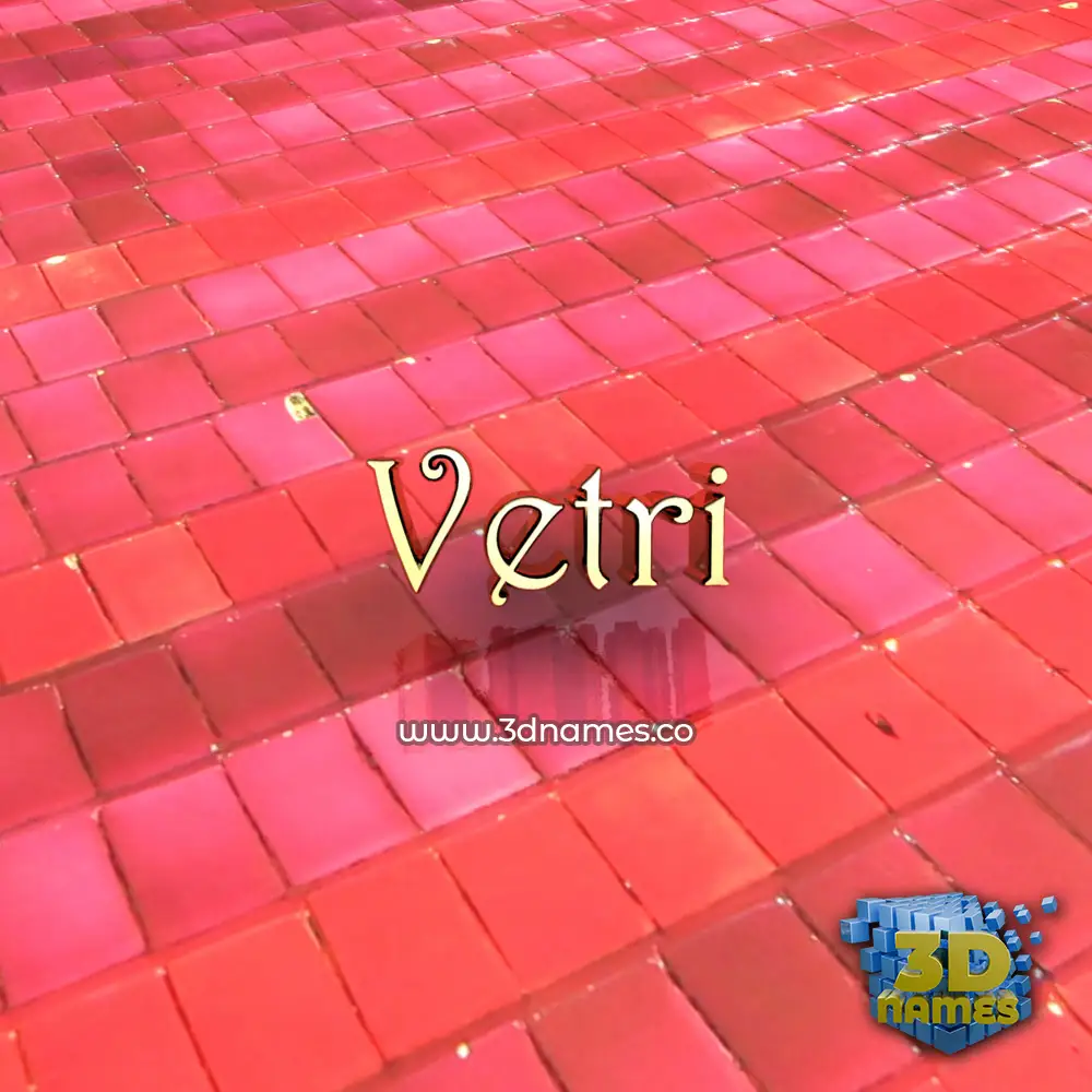 vetri in Red Tiles style - 3D name wallpaper