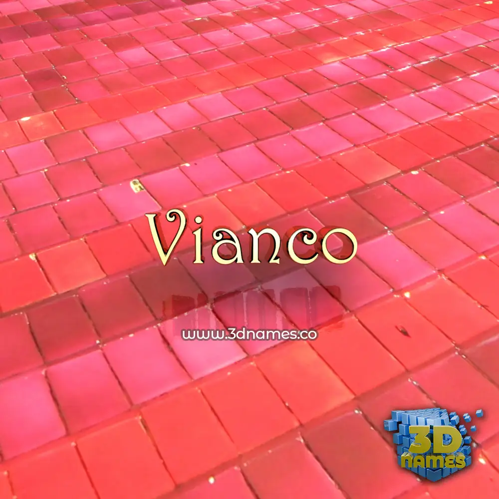 vianco in Red Tiles style - 3D name wallpaper