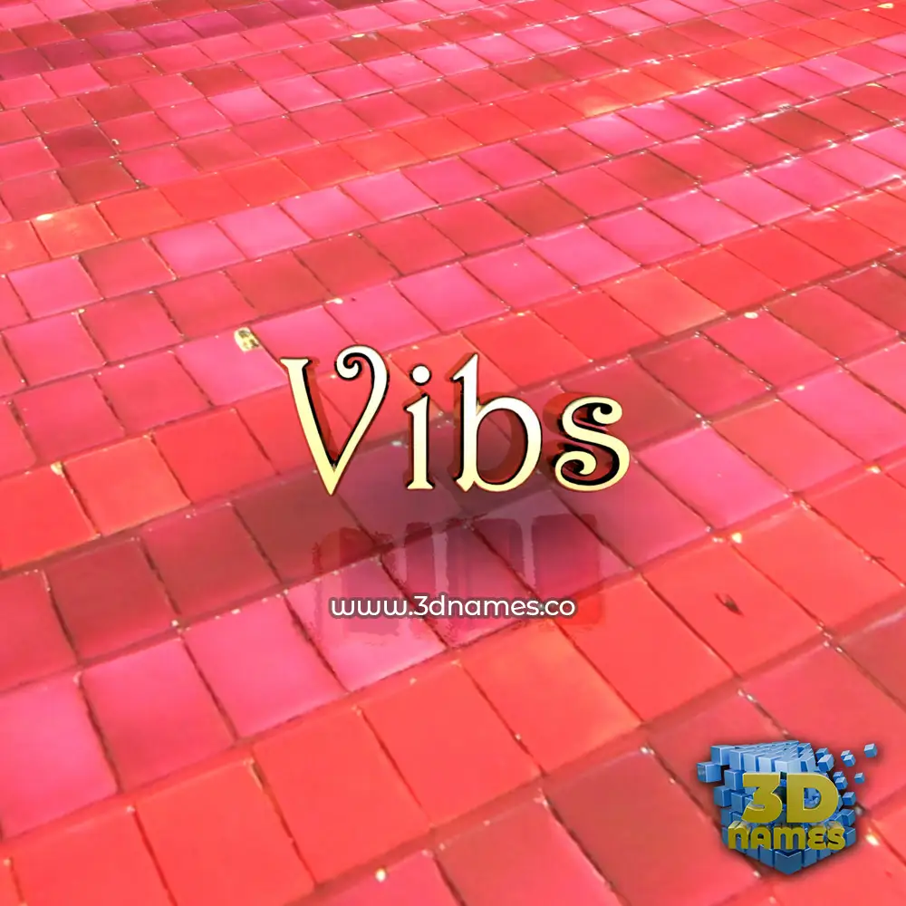 vibs in Red Tiles style - 3D name wallpaper