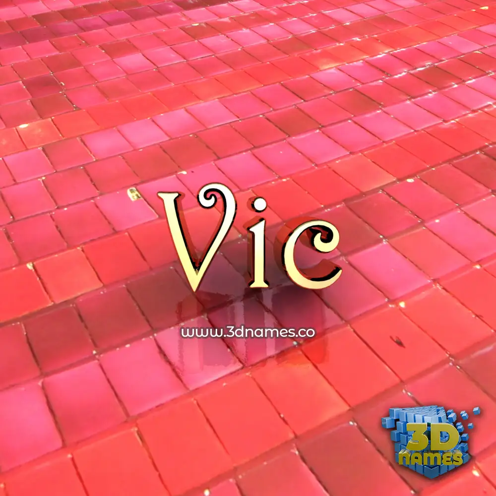 vic in Red Tiles style - 3D name wallpaper