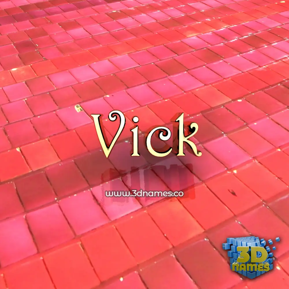 vick in Red Tiles style - 3D name wallpaper