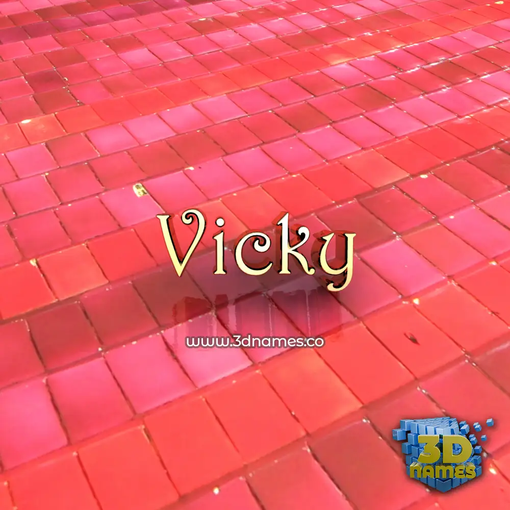vicky in Red Tiles style - 3D name wallpaper