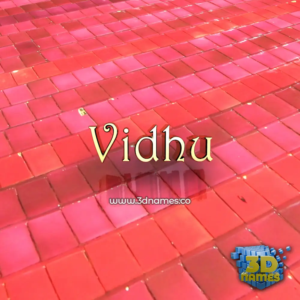 vidhu in Red Tiles style - 3D name wallpaper