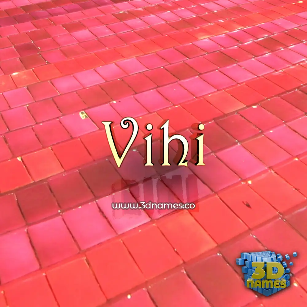 vihi in Red Tiles style - 3D name wallpaper