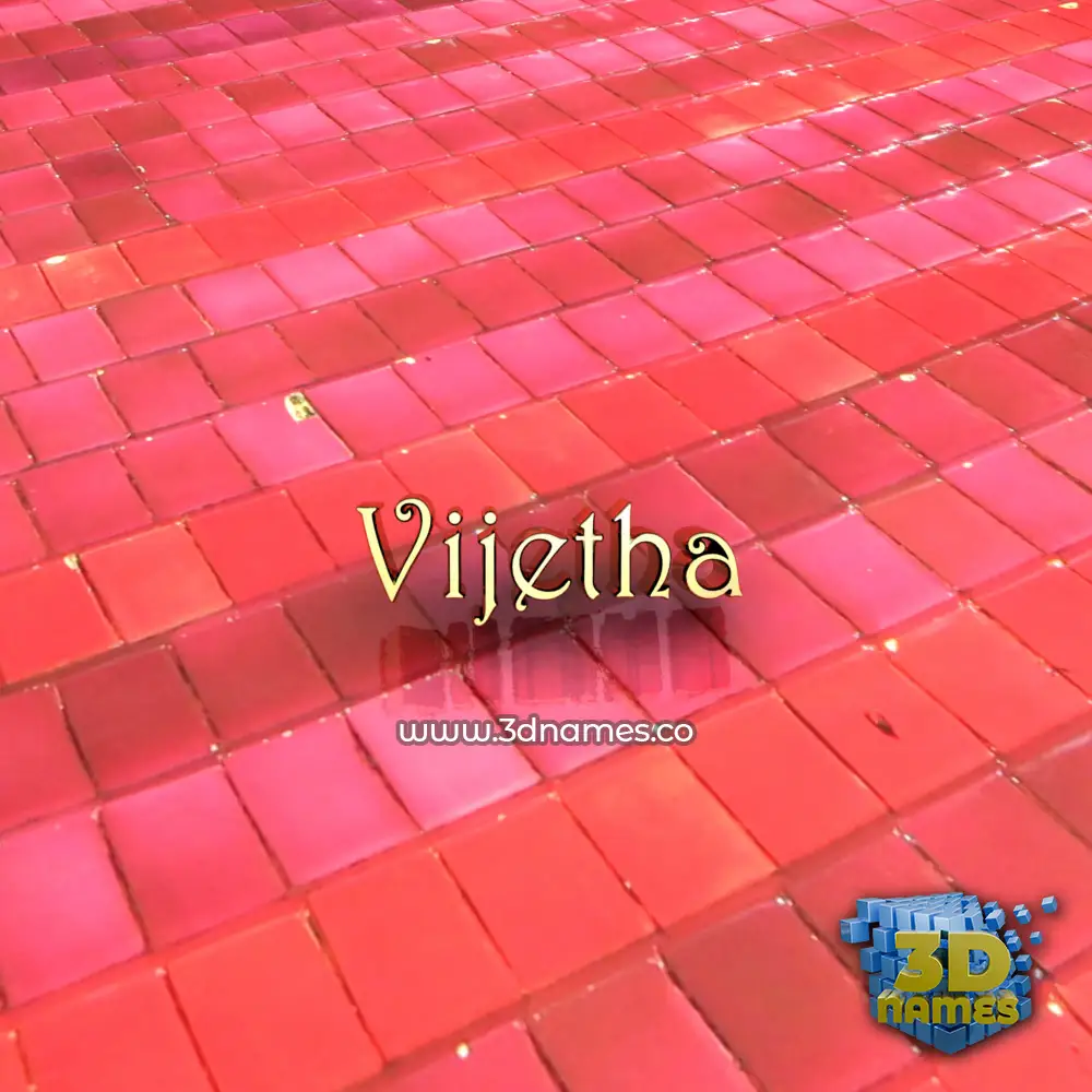 vijetha in Red Tiles style - 3D name wallpaper