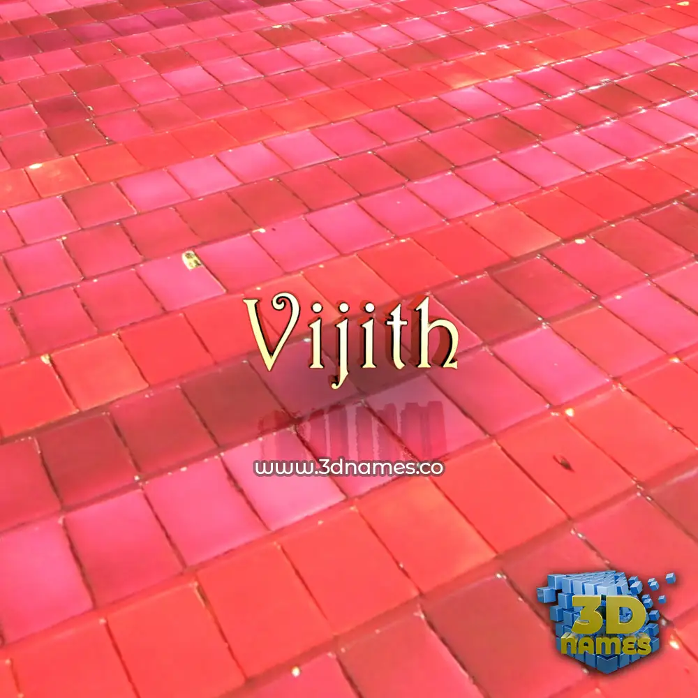 vijith in Red Tiles style - 3D name wallpaper