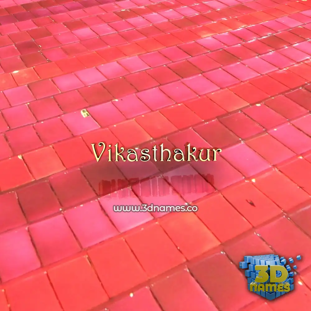 vikasthakur in Red Tiles style - 3D name wallpaper