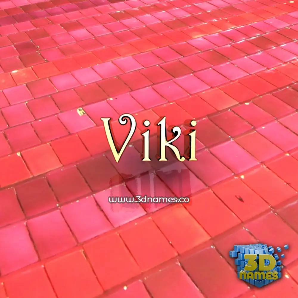 viki in Red Tiles style - 3D name wallpaper