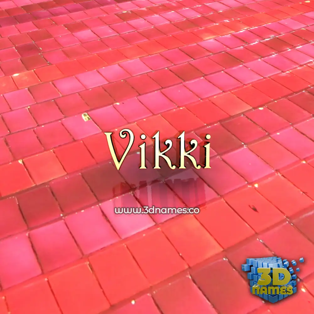 vikki in Red Tiles style - 3D name wallpaper