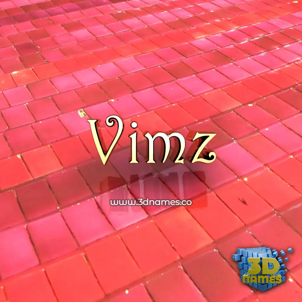 vimz in Red Tiles style - 3D name wallpaper