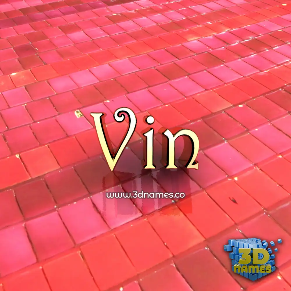 vin in Red Tiles style - 3D name wallpaper