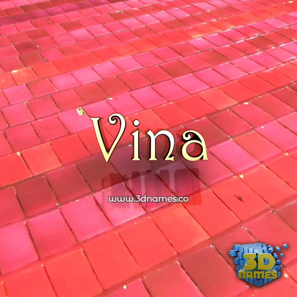 vina in Red Tiles style - 3D name wallpaper