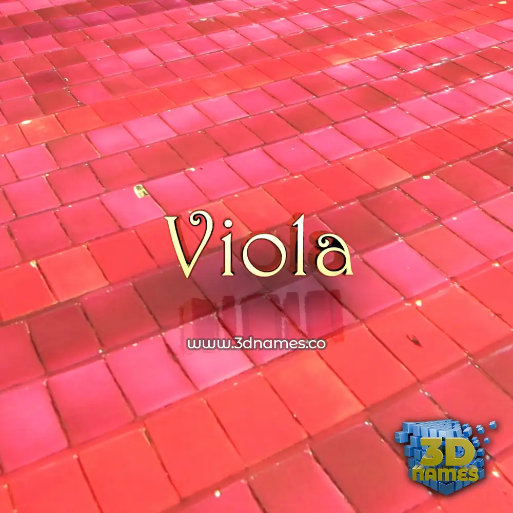viola in Red Tiles style - 3D name wallpaper