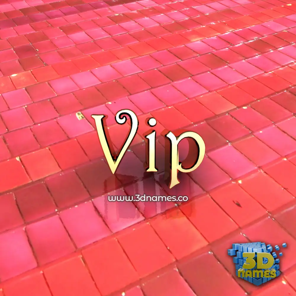 vip in Red Tiles style - 3D name wallpaper