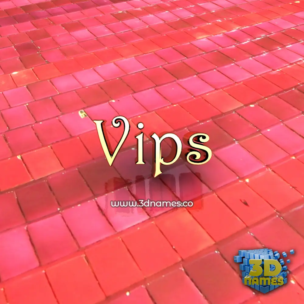 vips in Red Tiles style - 3D name wallpaper