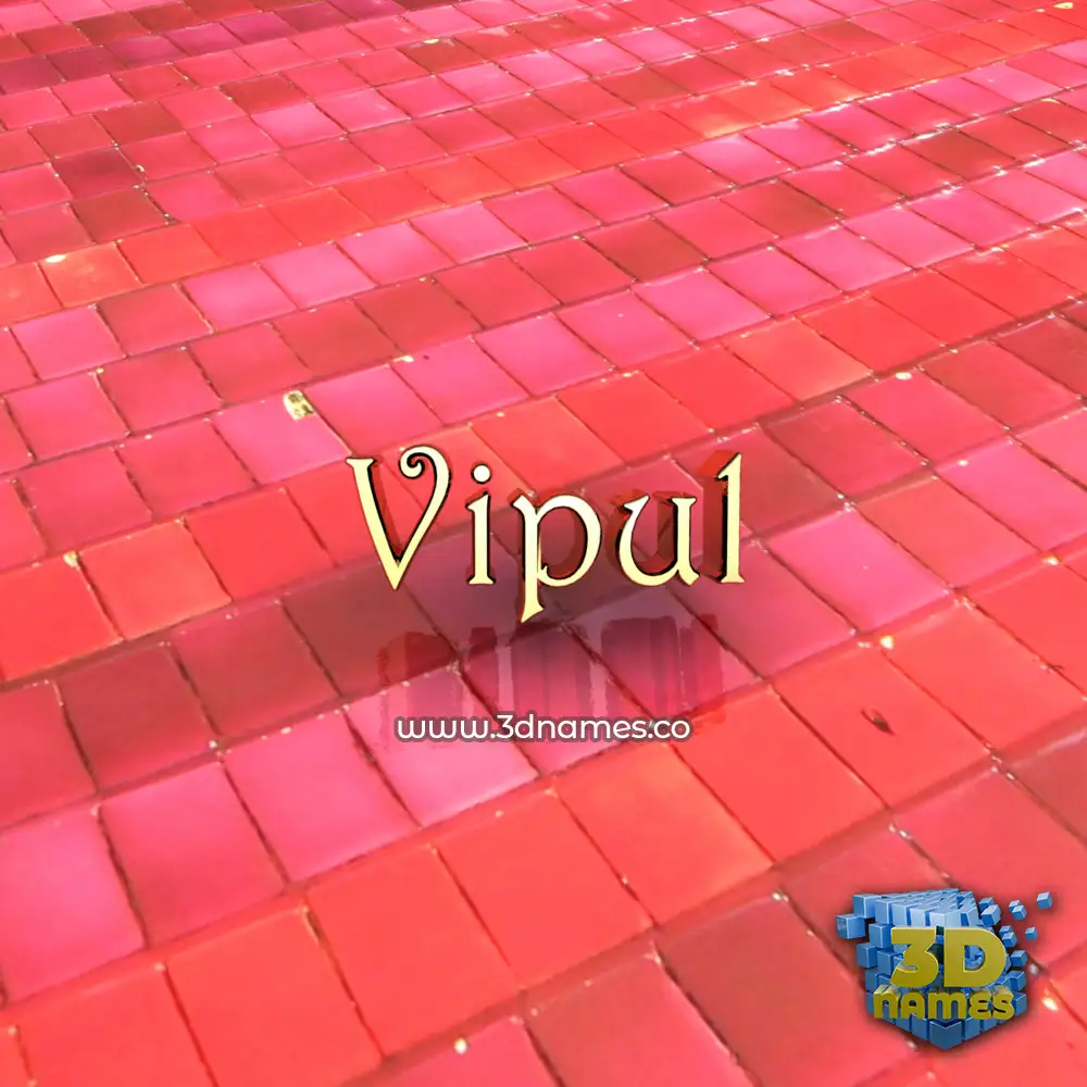 vipul in Red Tiles style - 3D name wallpaper