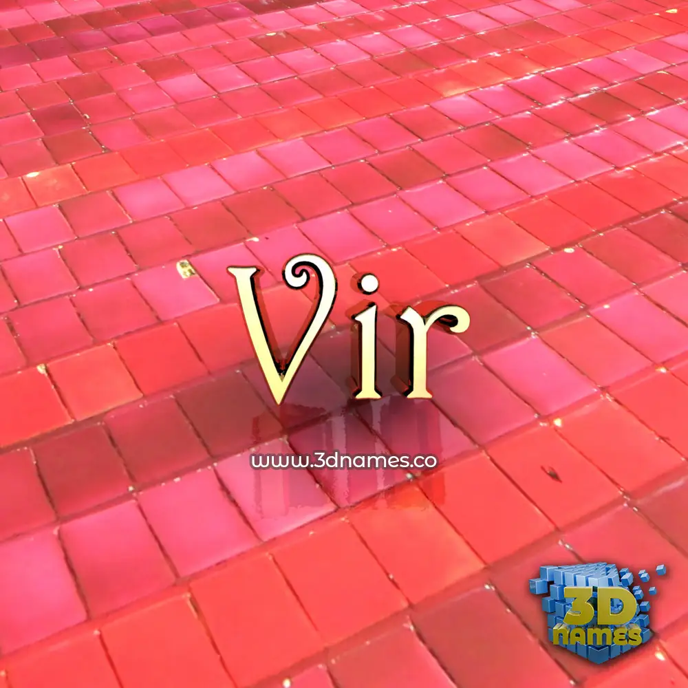 vir in Red Tiles style - 3D name wallpaper