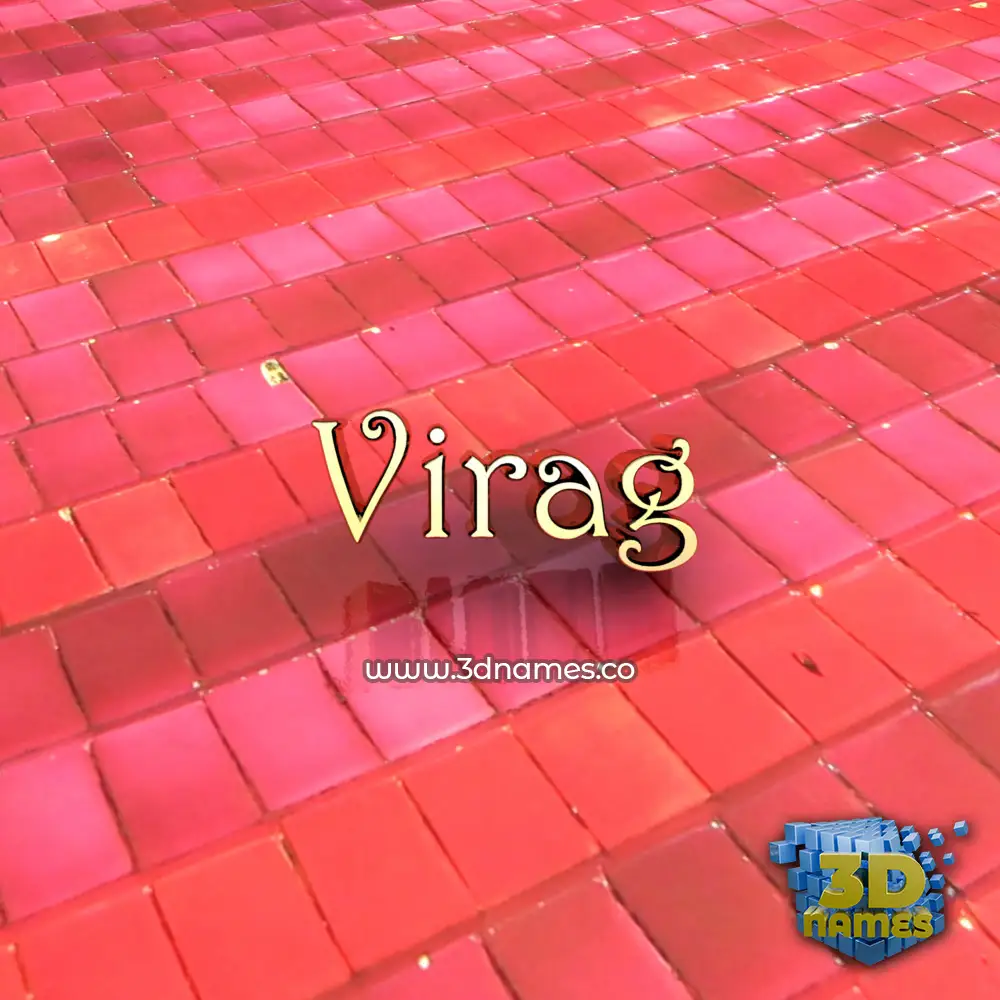 virag in Red Tiles style - 3D name wallpaper