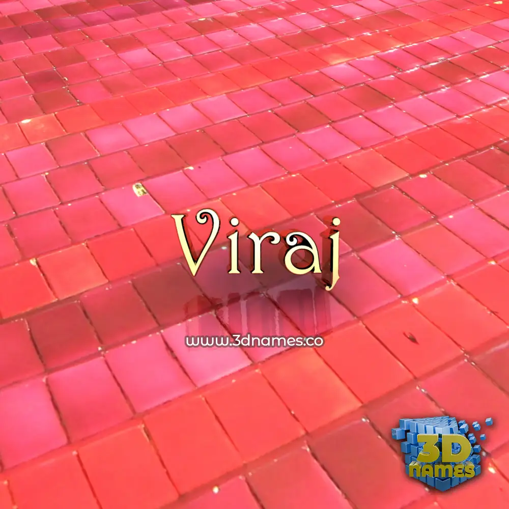 viraj in Red Tiles style - 3D name wallpaper