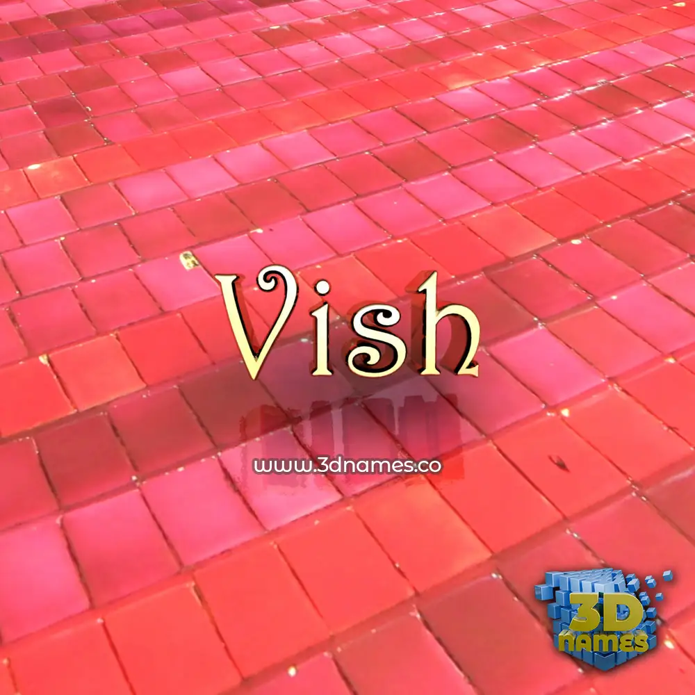 vish in Red Tiles style - 3D name wallpaper