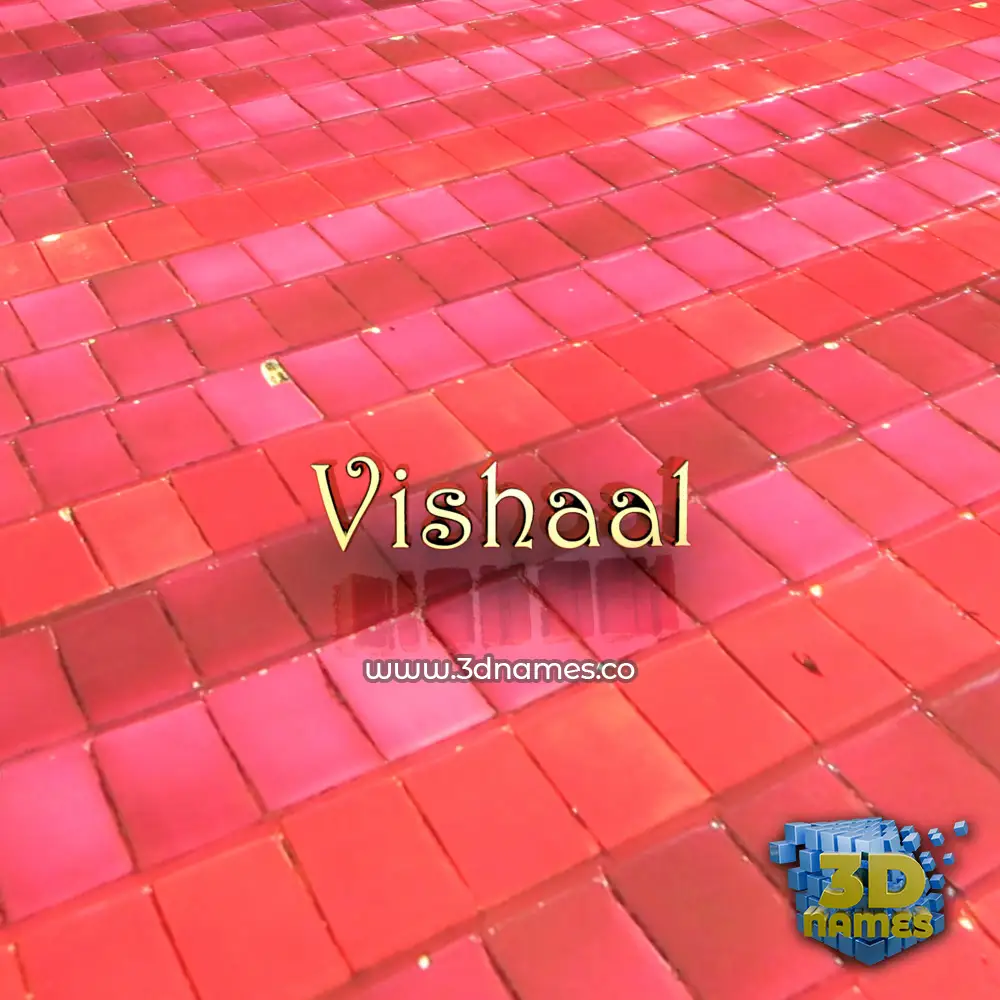 vishaal in Red Tiles style - 3D name wallpaper