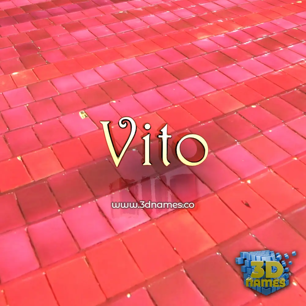 vito in Red Tiles style - 3D name wallpaper