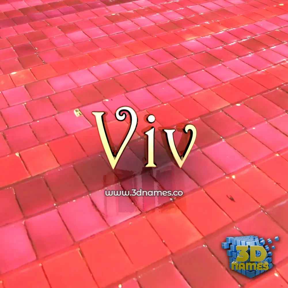 viv in Red Tiles style - 3D name wallpaper