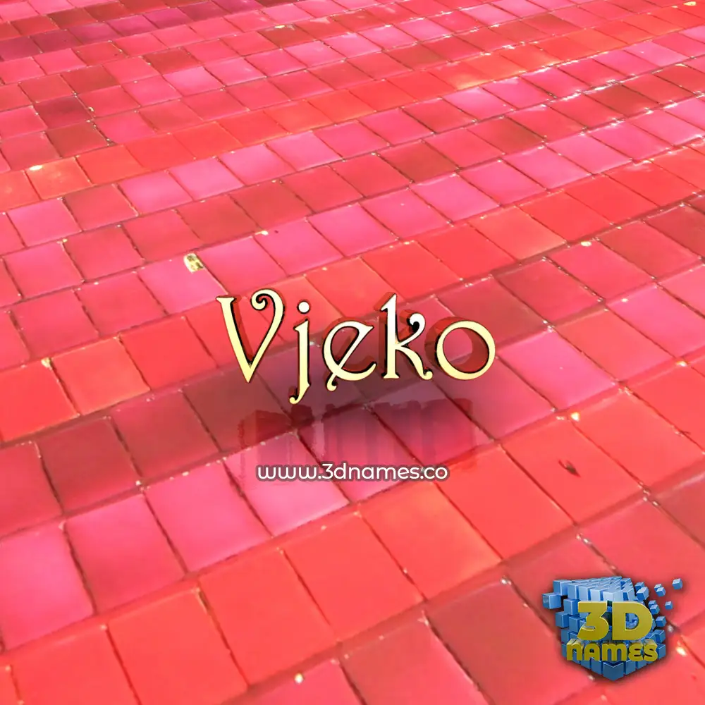 vjeko in Red Tiles style - 3D name wallpaper