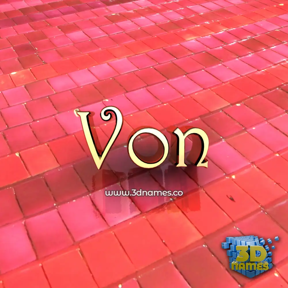 von in Red Tiles style - 3D name wallpaper