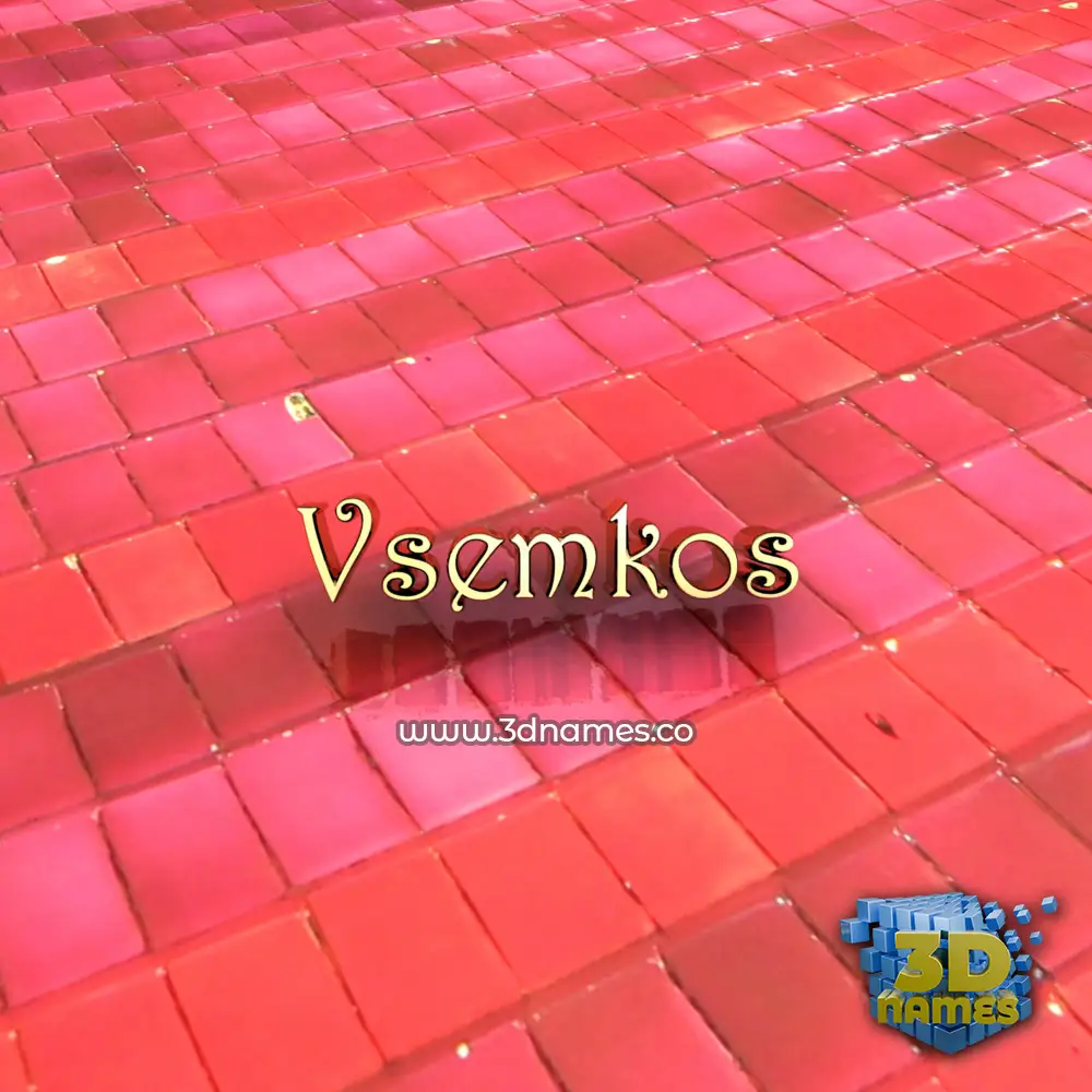 vsemkos in Red Tiles style - 3D name wallpaper