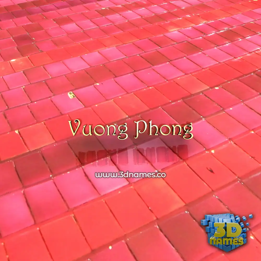 vuong phong in Red Tiles style - 3D name wallpaper
