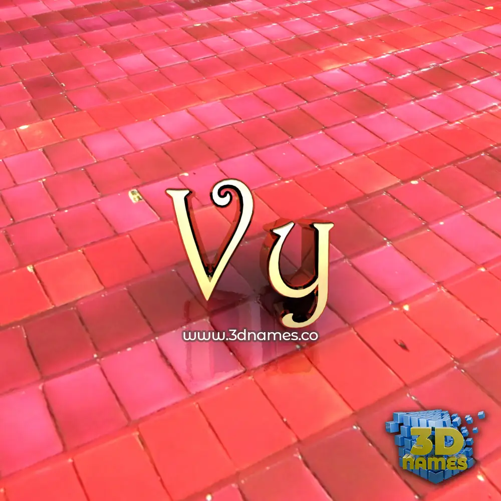 vy in Red Tiles style - 3D name wallpaper