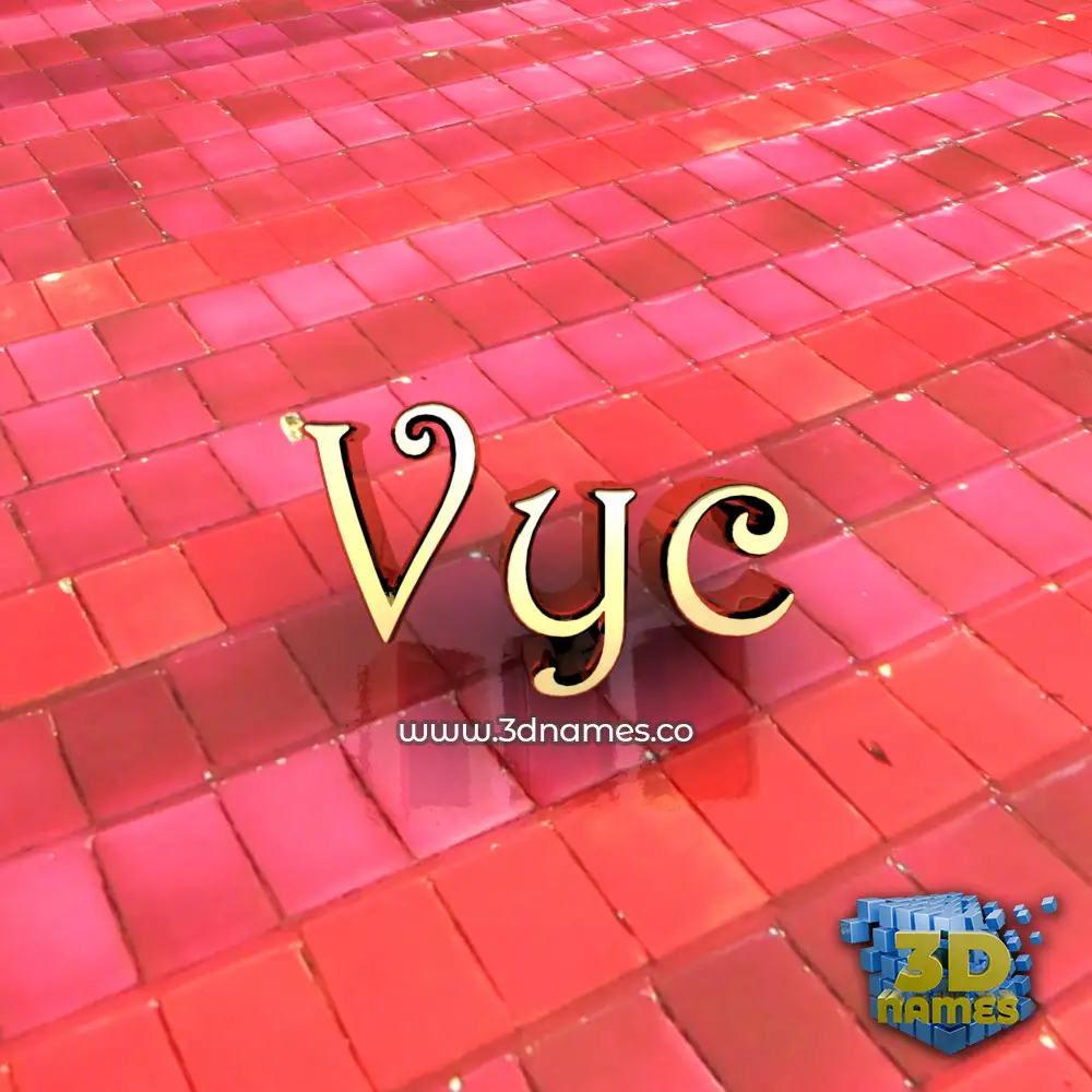 vyc in Red Tiles style - 3D name wallpaper