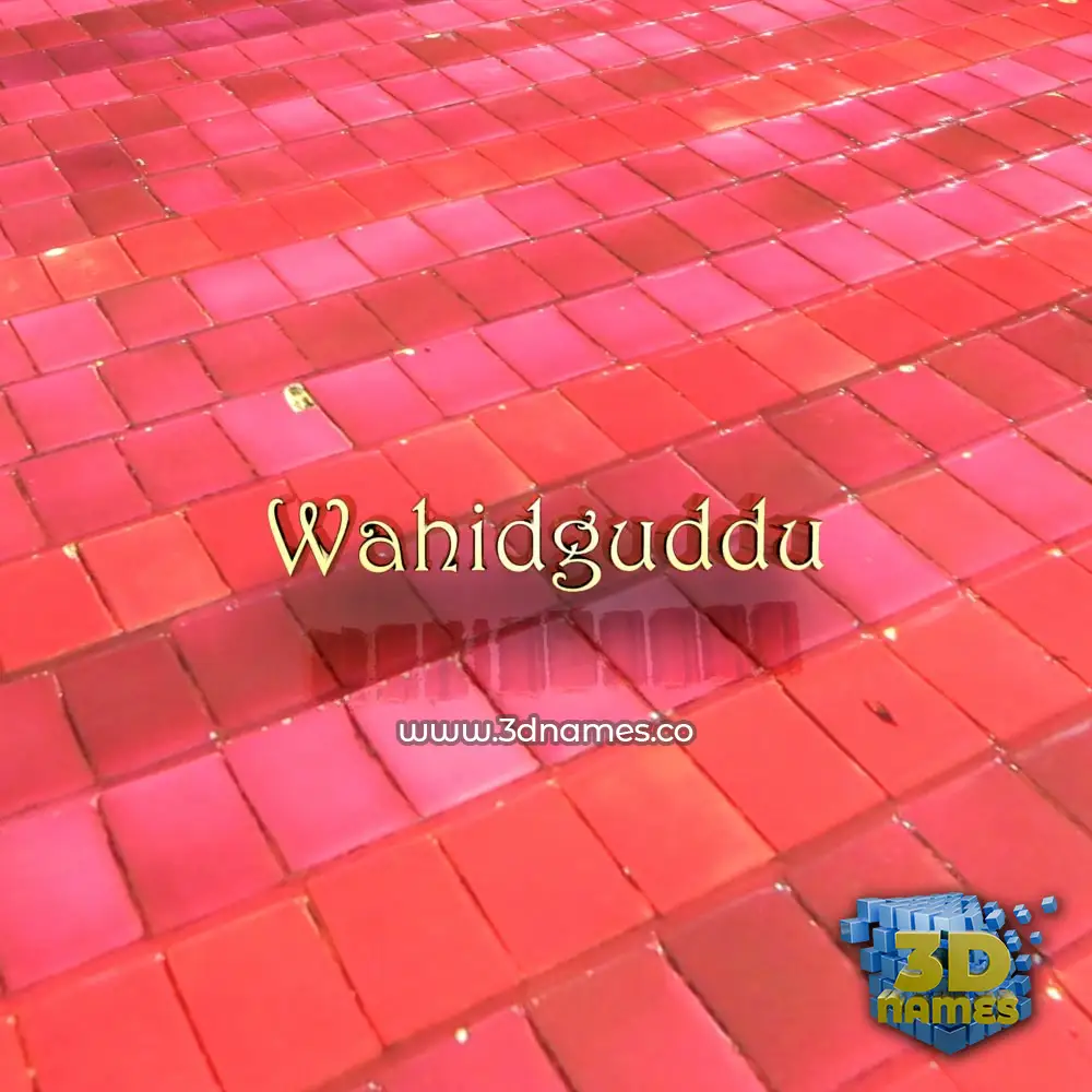 wahidguddu in Red Tiles style - 3D name wallpaper