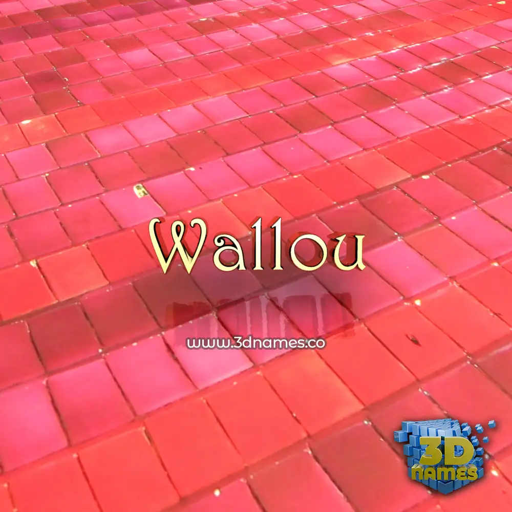 wallou in Red Tiles style - 3D name wallpaper