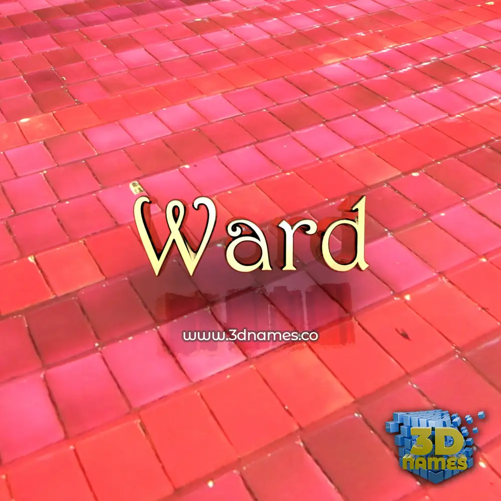 ward in Red Tiles style - 3D name wallpaper