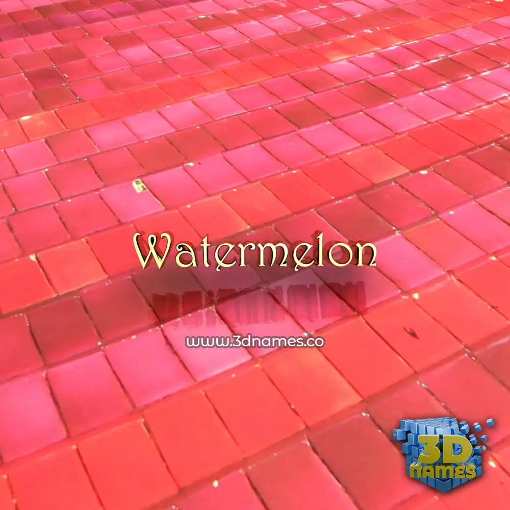 watermelon in Red Tiles style - 3D name wallpaper