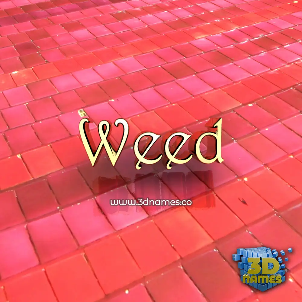 weed in Red Tiles style - 3D name wallpaper
