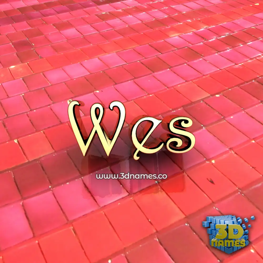 wes in Red Tiles style - 3D name wallpaper
