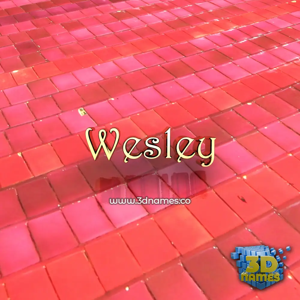 wesley in Red Tiles style - 3D name wallpaper