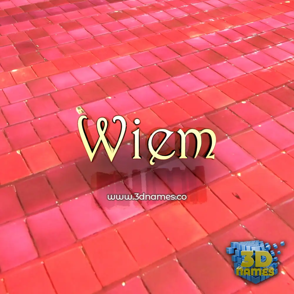 wiem in Red Tiles style - 3D name wallpaper
