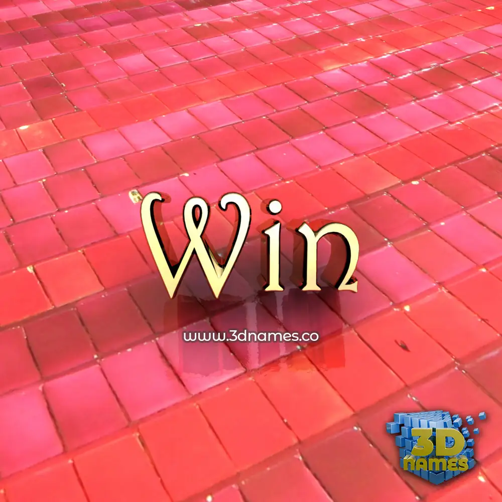 win in Red Tiles style - 3D name wallpaper