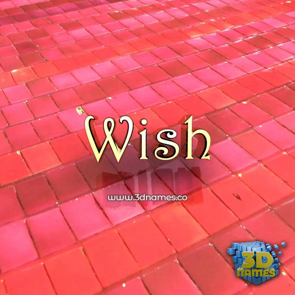 wish in Red Tiles style - 3D name wallpaper