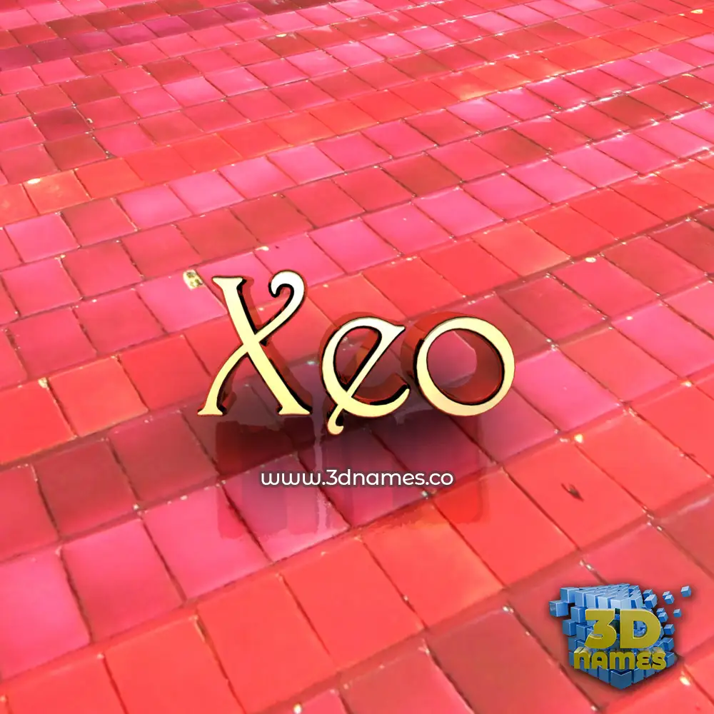 xeo in Red Tiles style - 3D name wallpaper