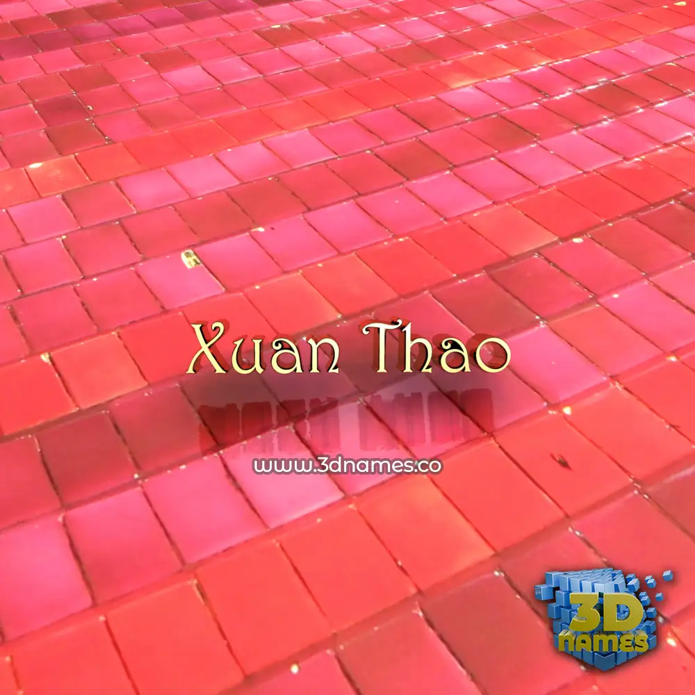 xuan thao in Red Tiles style - 3D name wallpaper